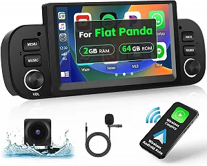 Штатная автомагнитола Hikity для Fiat Panda 2013-2020г / 7" / Сенсорная / 2/64 Гб / Android 13 / Carplay / Android Auto / WiFi / Bluetooth / USB / GPS / USB / DAB+ - Фото 1