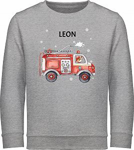 Свитшот Shirtracer Детский Свитер для мальчиков и девочек - Пожарная машина 112 Пожарная Грузовая машина - Фото 1