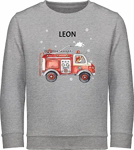 Свитшот Shirtracer Детский Свитер для мальчиков и девочек - Пожарная машина 112 Пожарная Грузовая машина - Фото 1