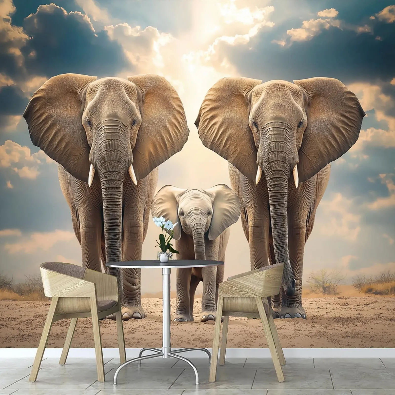 Фотошпалери 3D ефект Слон 350 x 256 см, фото №2