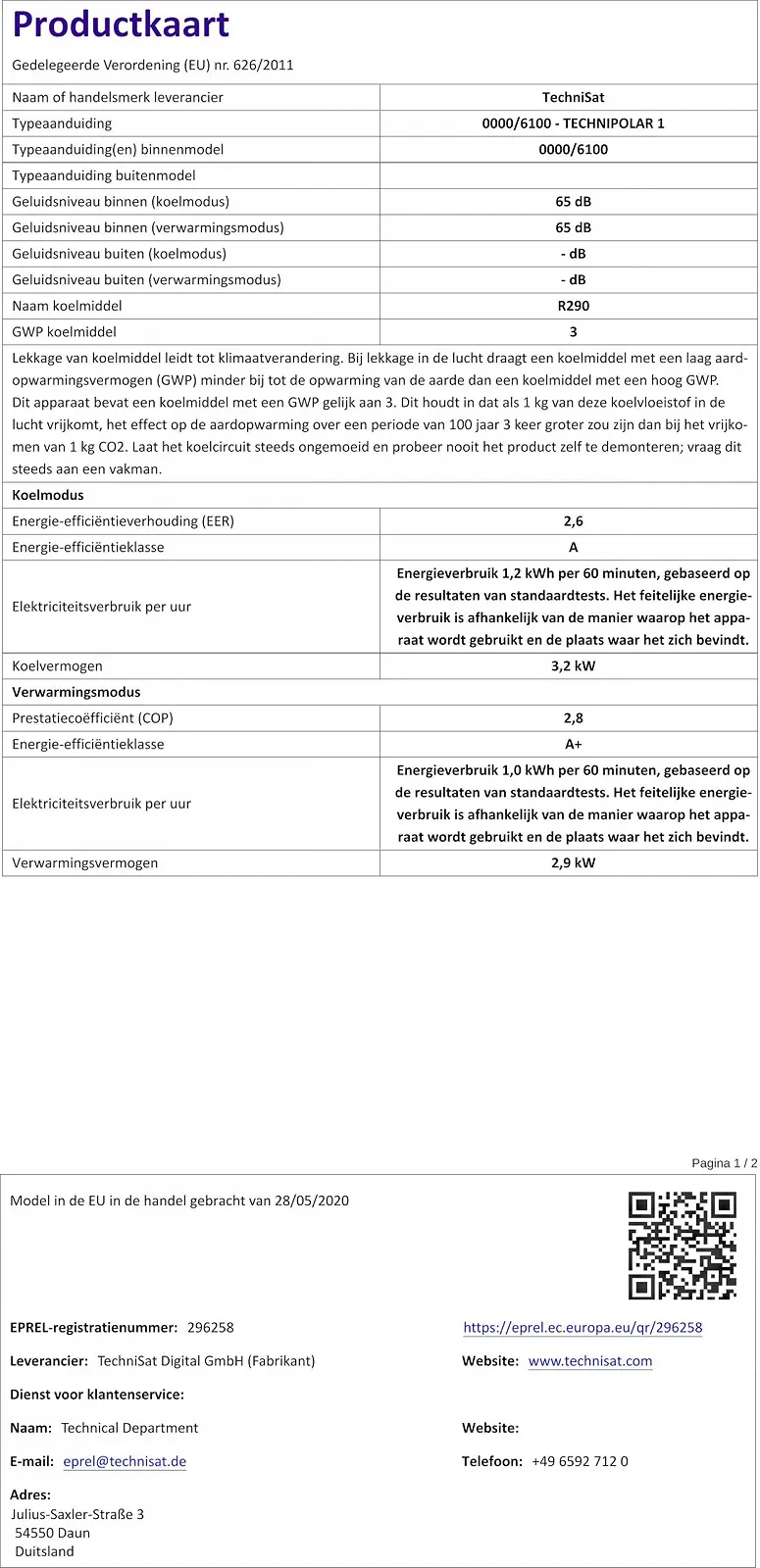 Мобильный кондиционер TechniSat TECHNIPOLAR 1 11000 BTU/ч 5 режимов до 35 м² Белый, фото №12