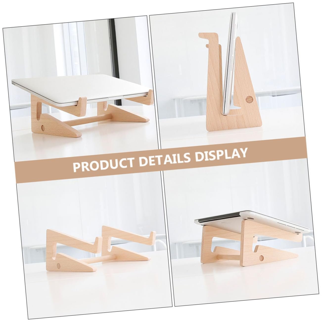 Підставка для ноутбука Деревʼяна Портативна Легка Тримач для компʼютера Ергономічна, фото №9 Підставка для ноутбука Деревʼяна Портативна Легка Тримач для компʼютера Ергономічна, фото №9