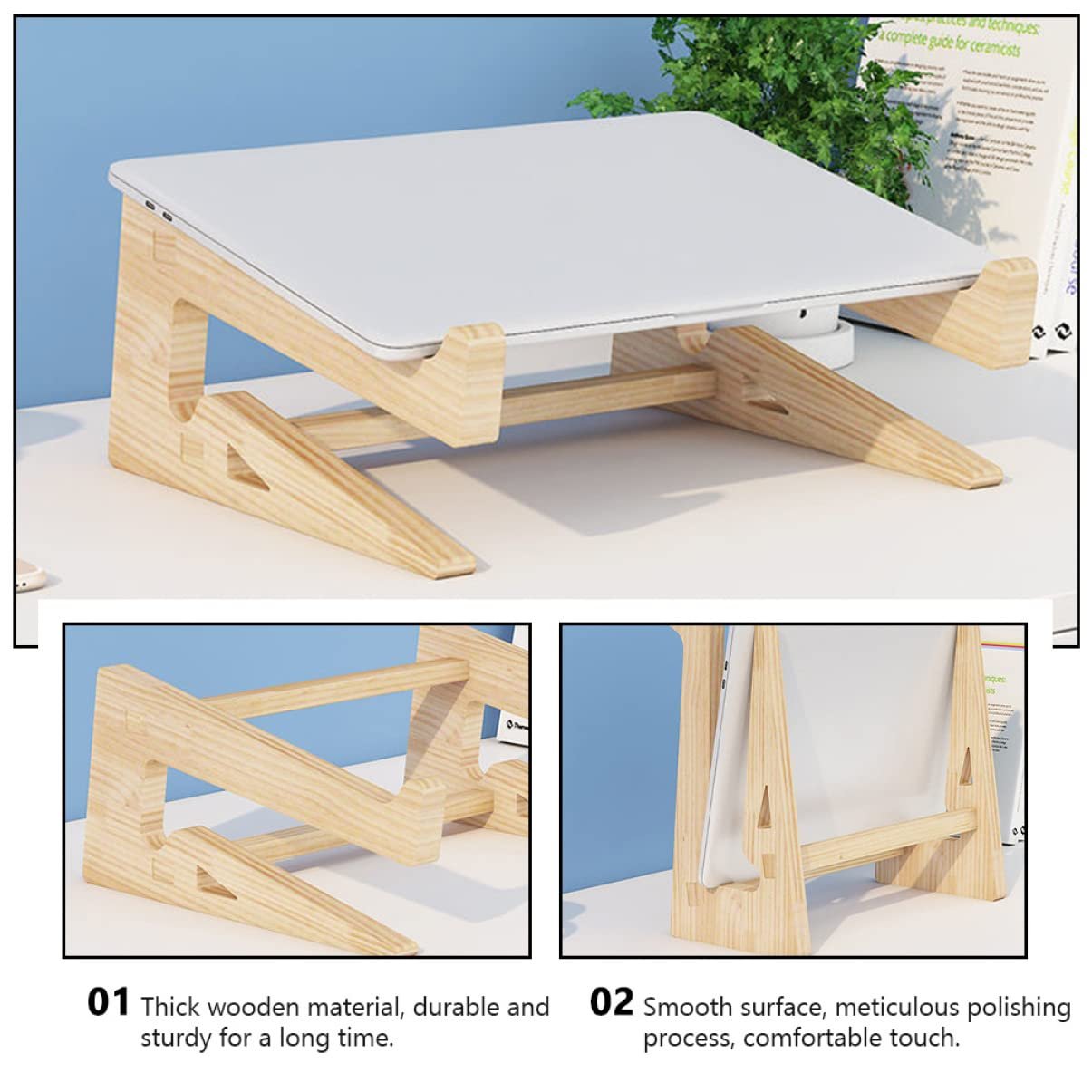 Подставка для ноутбука TEHAUX Деревянная, фото №7