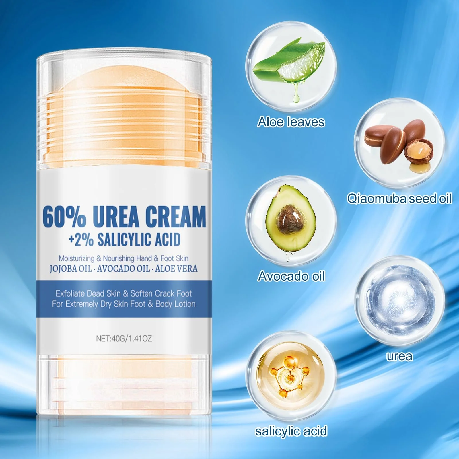 Крем для ног Urea 60% увлажняющий против трещин с пилкой для мозолей, фото №3