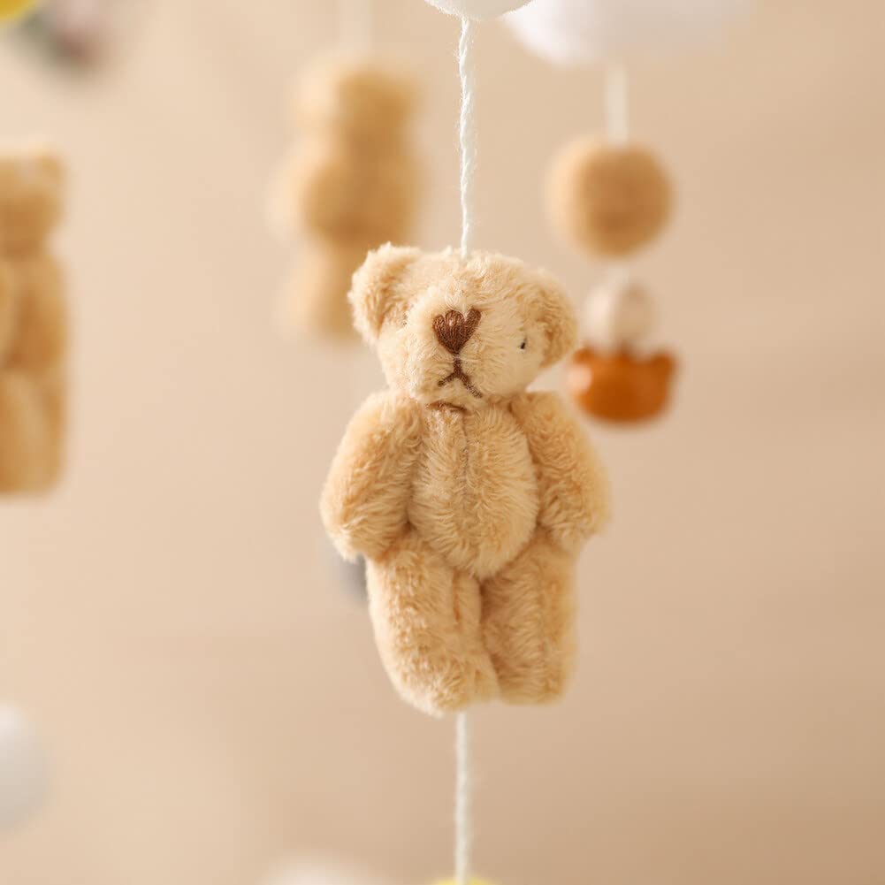 Мобиль Baby Колокольчики Ветряные Деревянный с фетровыми шарами Panda Колокольчик для детской кроватки Подвеска для детской кроватки Манеж Украшение для детской комнаты, фото №5