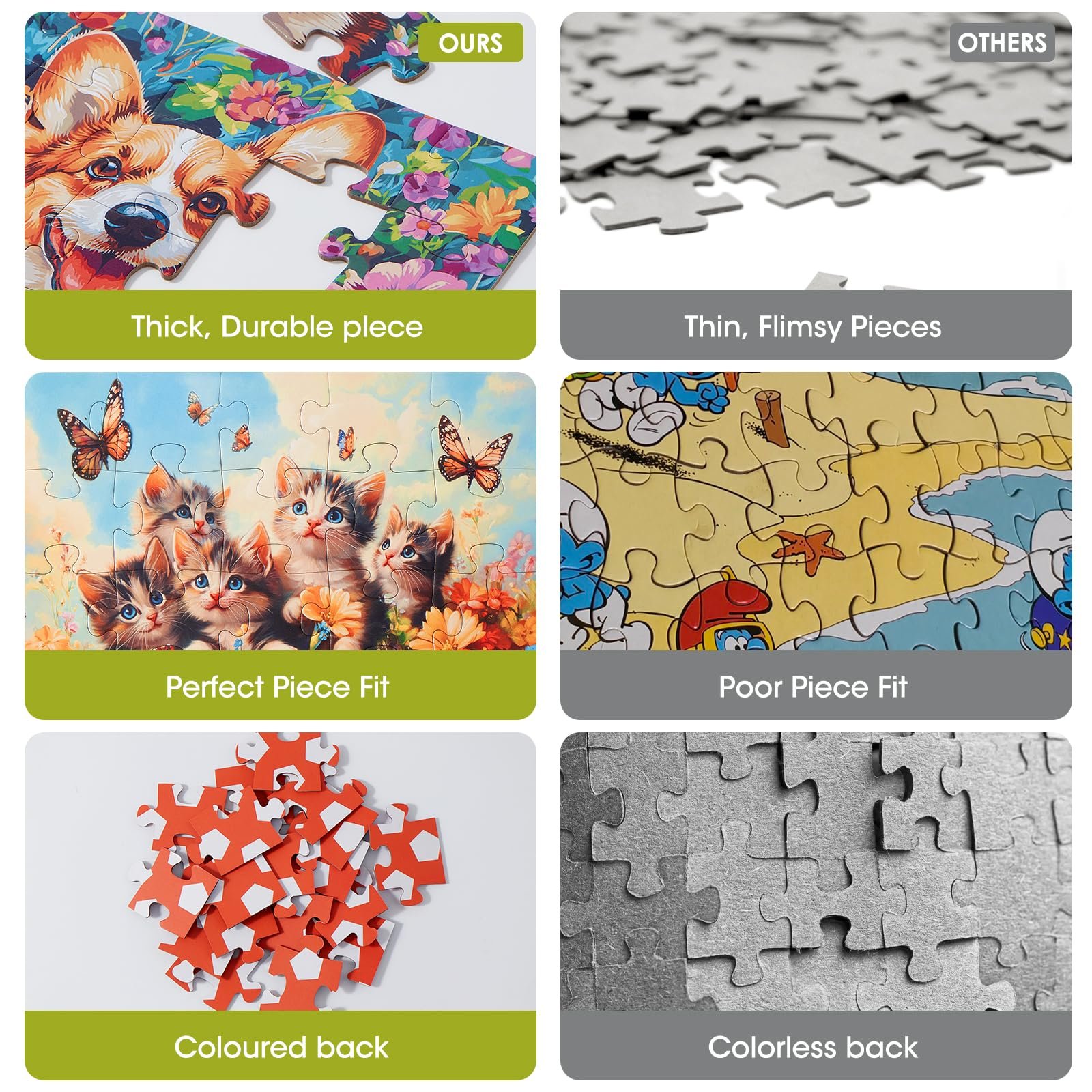 Набор пазлов 6 штук по 20 больших элементов Разноцветный, фото №5