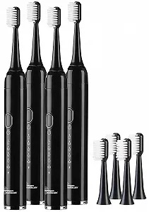 Набір звукових зубних щіток newgen medicals 4 шт. дорожні 25000Hz 5 режимів з сумкою - Фото 1