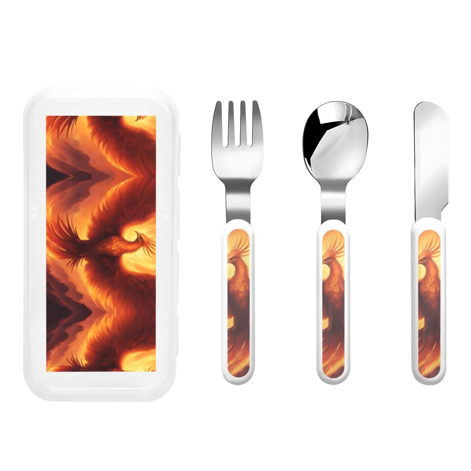 Набір дитячих столових приборів Phoenix з принтом, три предмети, багаторазовий, фото №1 Набір дитячих столових приборів Phoenix з принтом, три предмети, багаторазовий, фото №1