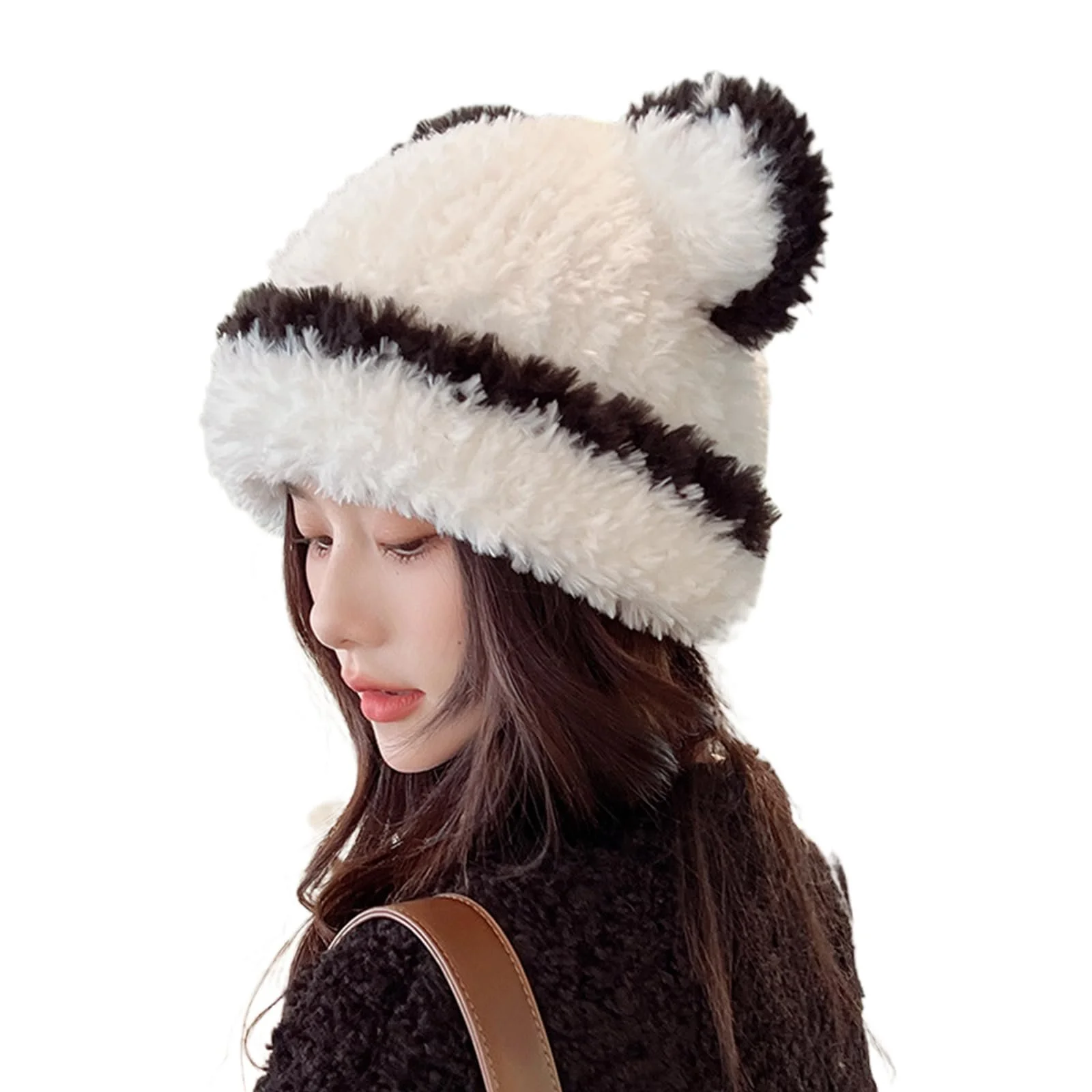 Шапка Ведмедик Ldabrye Зимова З хутряними вушками для дівчат Y2K, фото №4 Шапка Ведмедик Ldabrye Зимова З хутряними вушками для дівчат Y2K, фото №4