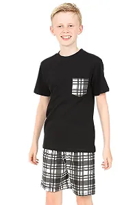 Піжамний набір ThePyjamaFactory Бавовна Чорний та білий в клітинку для хлопчиків synthetic.ua - Фото 1