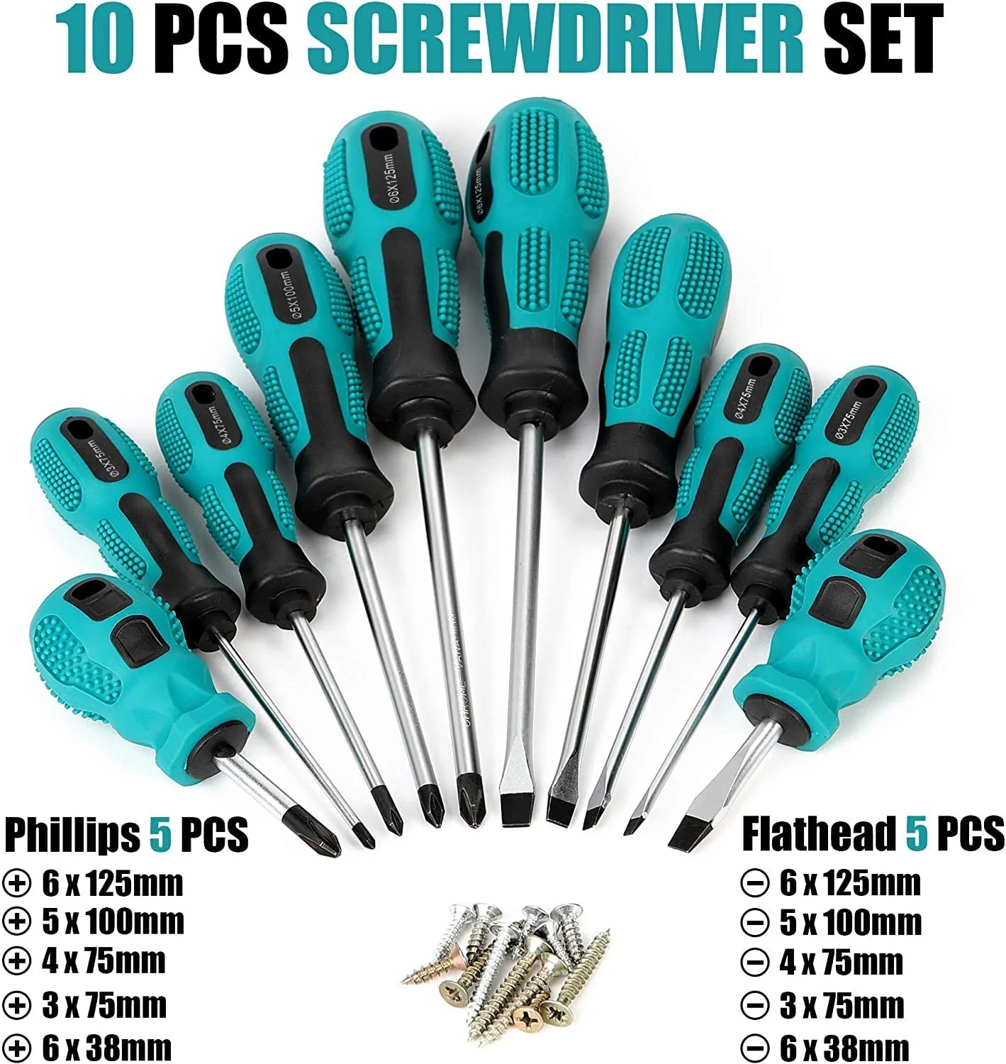 Набір викруток 11 шт. Cr-V сталь магнітний наконечник з сумкою, фото №4