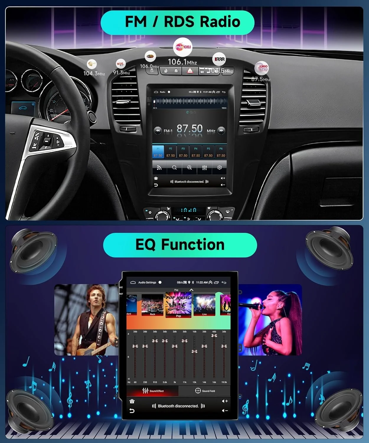 Штатна автомагнітола Podofo для Buick Regal/Opel Insignia 2009-2013 / 9.7" / Сенсорна / 2/32Гб / Android 11 / Apple CarPlay / Android Auto / Bluetooth / WI-FI / GPS / USB, фото №4