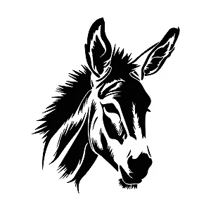 Наклейка на стіну Silhouette eines Eselskopfes 41 x 48,5 см Чорний - Фото 1