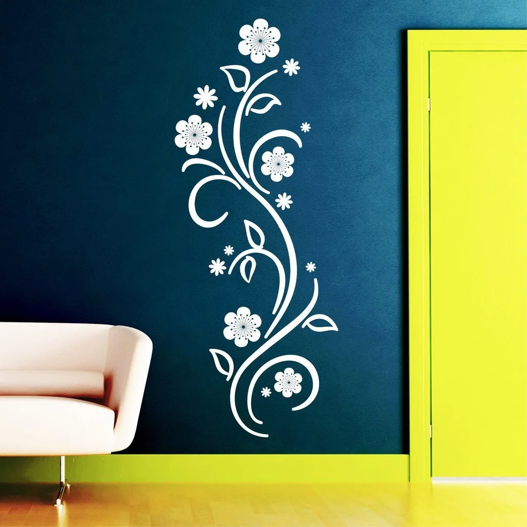 Наклейка на стену Цветы Лоза Декор Свиток 30 цветов 4 размера, фото №4