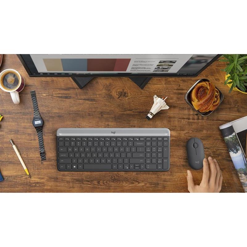 Комплект клавиатура мышь Logitech MK470 Wireless Slim Graphite (920-009206), фото №8