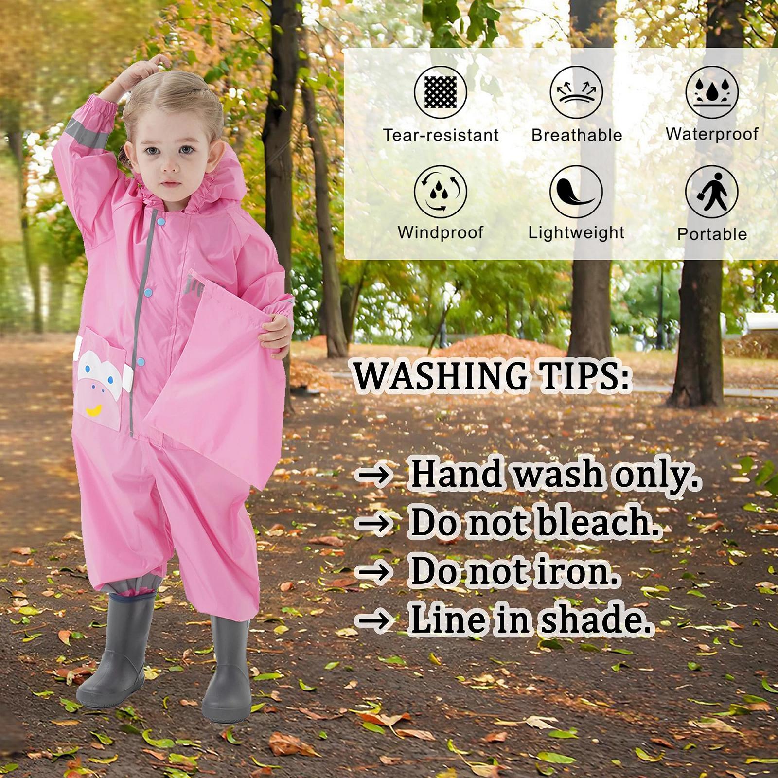 Дождевой комбинезон Vckrio для мальчиков и девочек, сплошной грязезащитный костюм, водонепроницаемый дождевик с анималистическим принтом, складной без подкладки, светоотражающий дождевой комбинезон с карманом на молнии для детей 1-8 лет, фото №3 Дождевой комбинезон Vckrio для мальчиков и девочек, сплошной грязезащитный костюм, водонепроницаемый дождевик с анималистическим принтом, складной без подкладки, светоотражающий дождевой комбинезон с карманом на молнии для детей 1-8 лет, фото №3