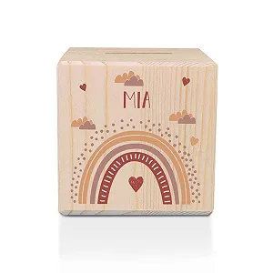 Скарбничка GRAVURZEILE дерев'яна з металевим замком Rainbow Red - Фото 1