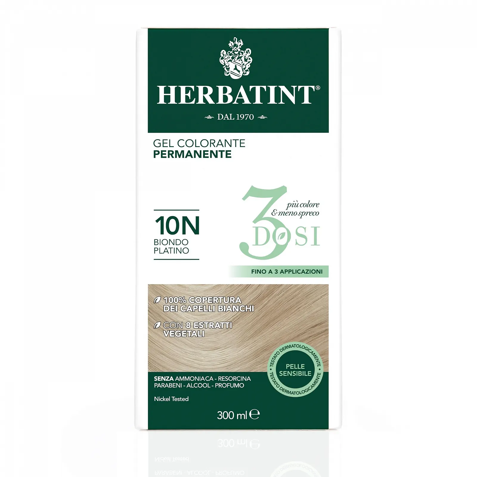 Фарба для волосся Herbatint Стійка 10N Platinum Blonde 300 мл, фото №2 Фарба для волосся Herbatint Стійка 10N Platinum Blonde 300 мл, фото №2