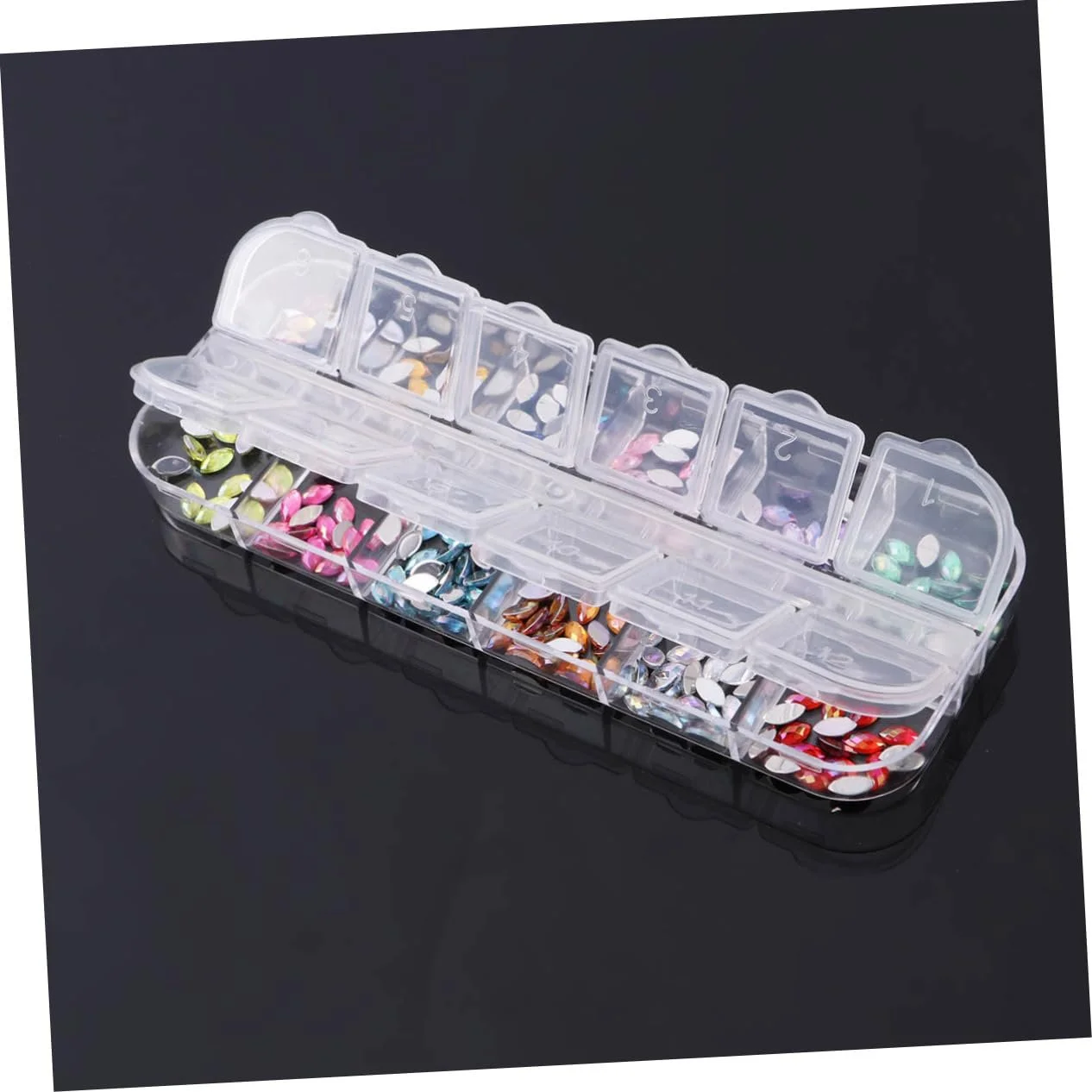 Стразы Healvian для ногтей, цветные, плоские, с коробкой для хранения, блестящие, для украшения ногтей, фото №2 Стразы Healvian для ногтей, цветные, плоские, с коробкой для хранения, блестящие, для украшения ногтей, фото №2