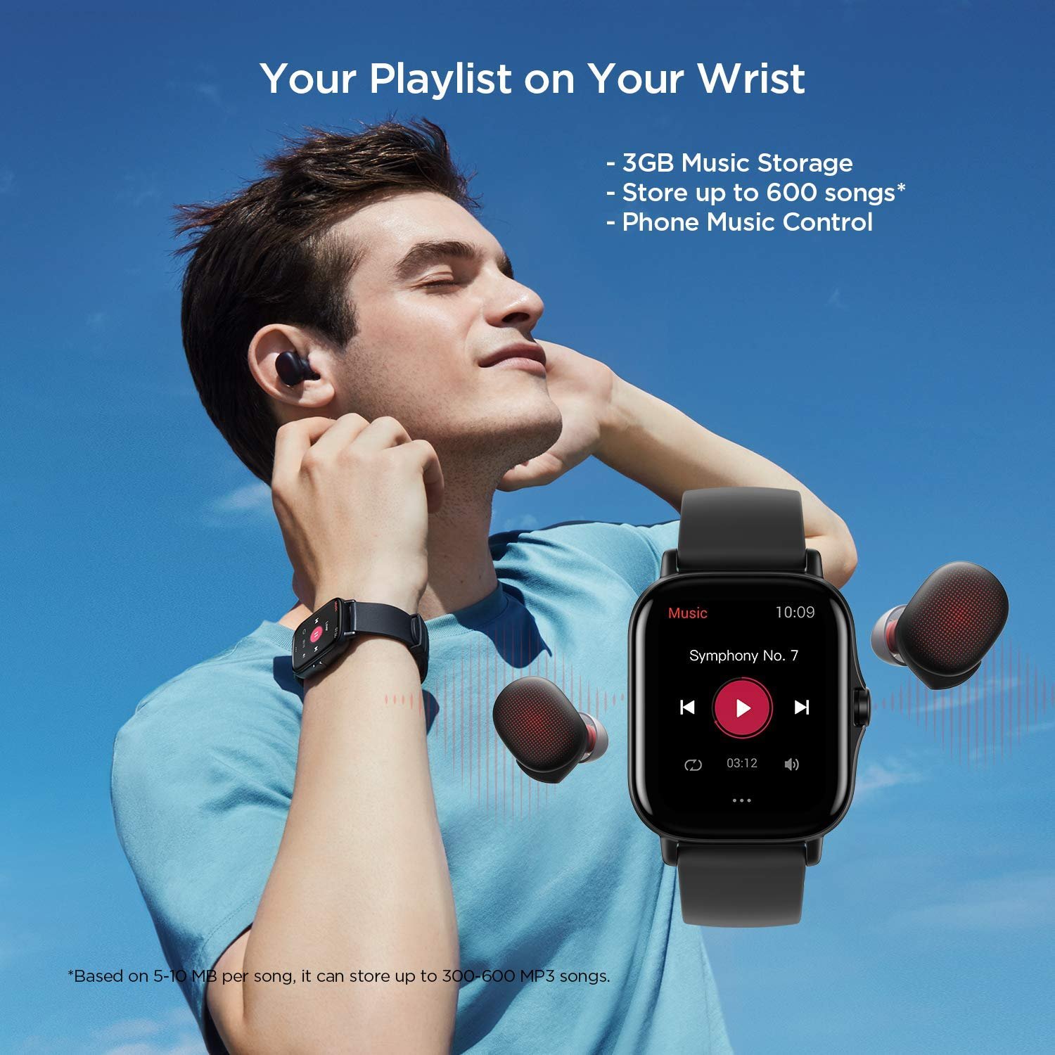 Смарт-годинник Amazfit GTS 2 AMOLED Always-on Display, Bluetooth-дзвінки, 3 ГБ музичної пам'яті, 90 спортивних режимів, моніторинг серцевого ритму та SpO2, GPS, фото №5