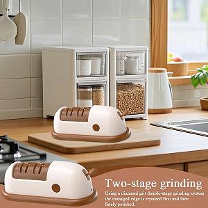 Точилка для ножей и ножниц компактная аккумуляторная для нержавеющей стали и керамики synthetic.ua - Фото 1