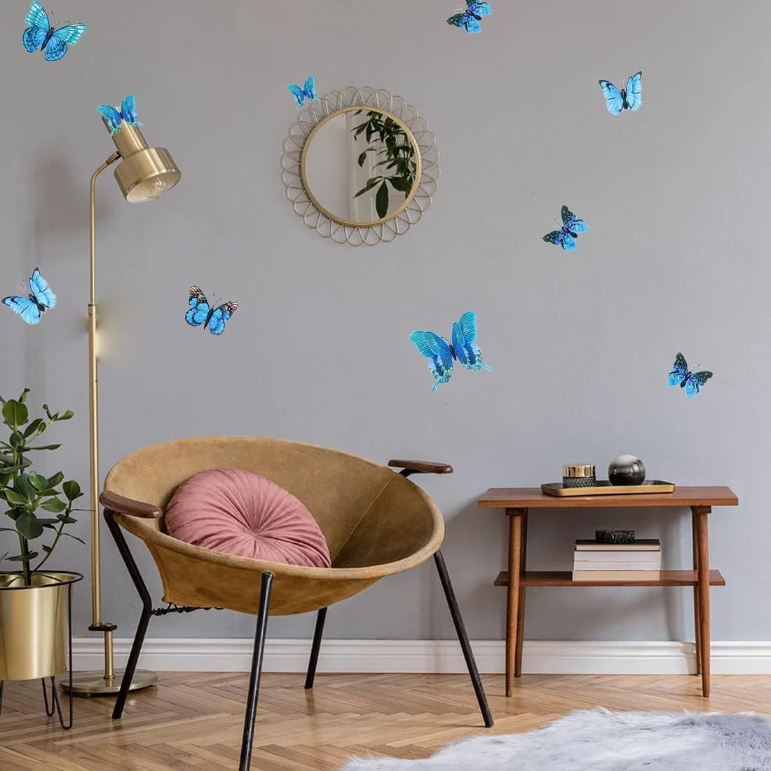 Декоративные наклейки на стену 3D Butterflies Набор 24 шт. Синие, фото №5 Декоративные наклейки на стену 3D Butterflies Набор 24 шт. Синие, фото №5