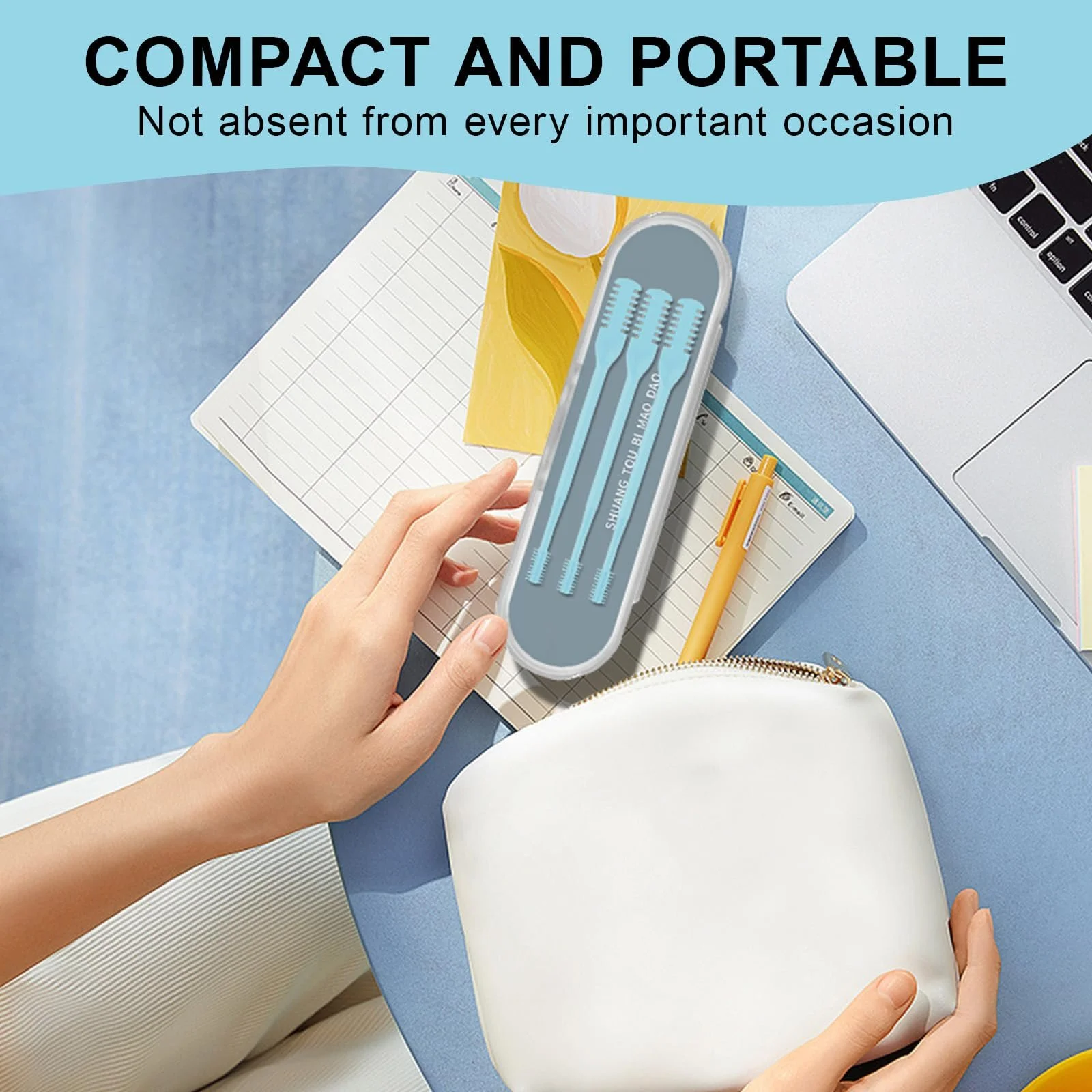 Тримери Landrain Pack of 3 Men's Nose Hair Trimmers, Nose Razor, Nose Hair Remover (синій), фото №6