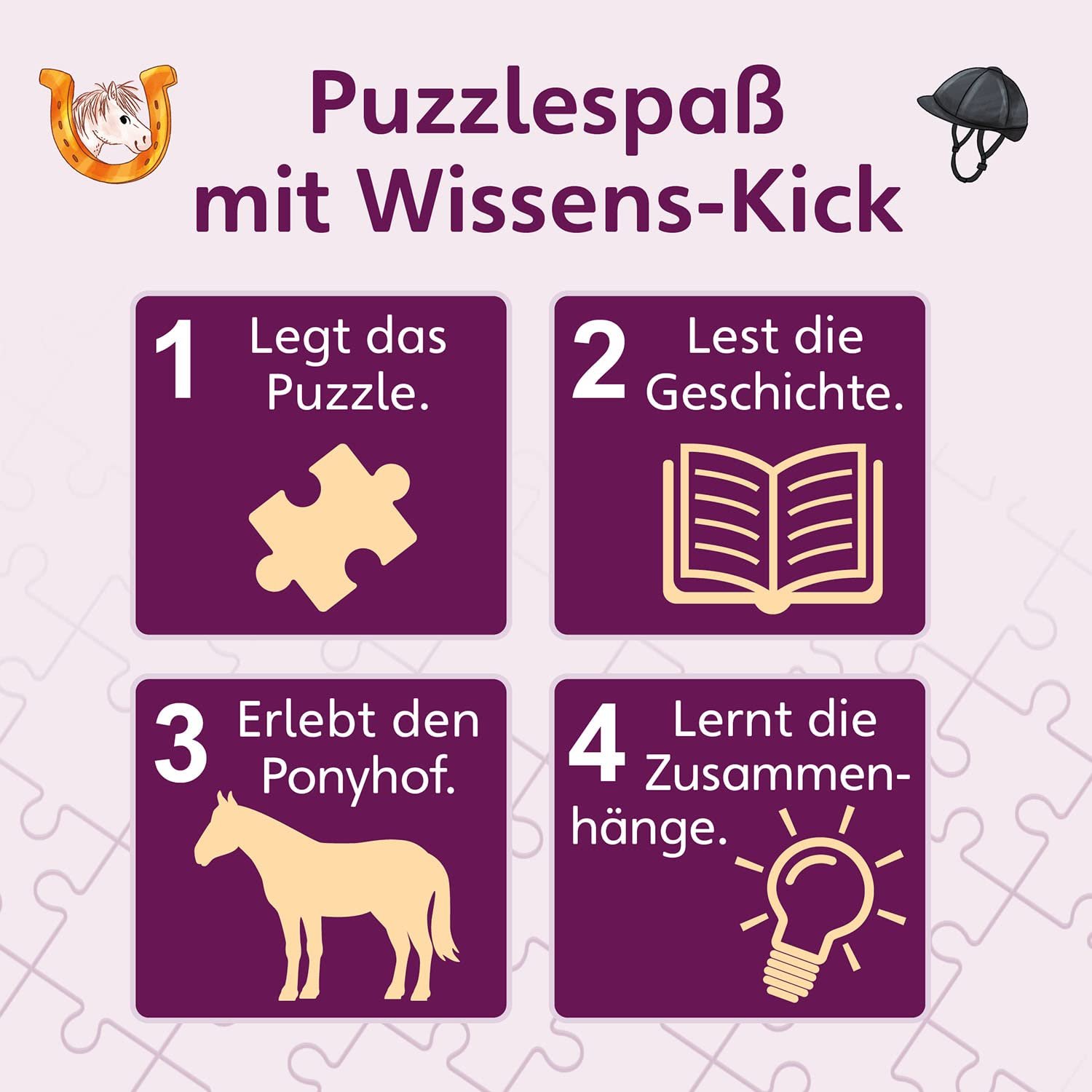 Пазл Knowledge Puzzle What Is What Junior Discover Horses & Ponies 54 детали обучающий, фото №4