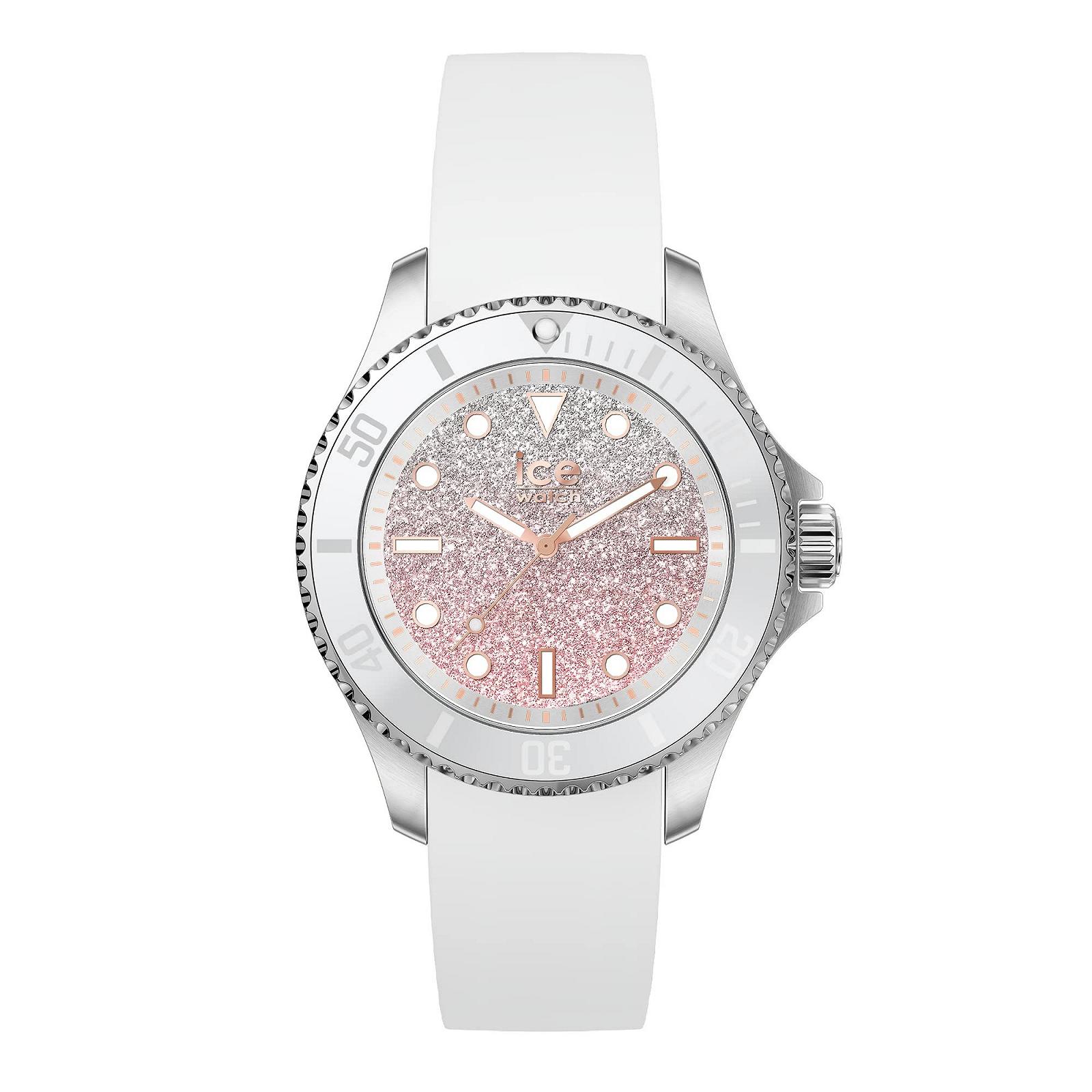 Женские часы Ice-Watch Ice Steel Lo White Серебристые с силиконовым ремешком (маленькие), фото №1
