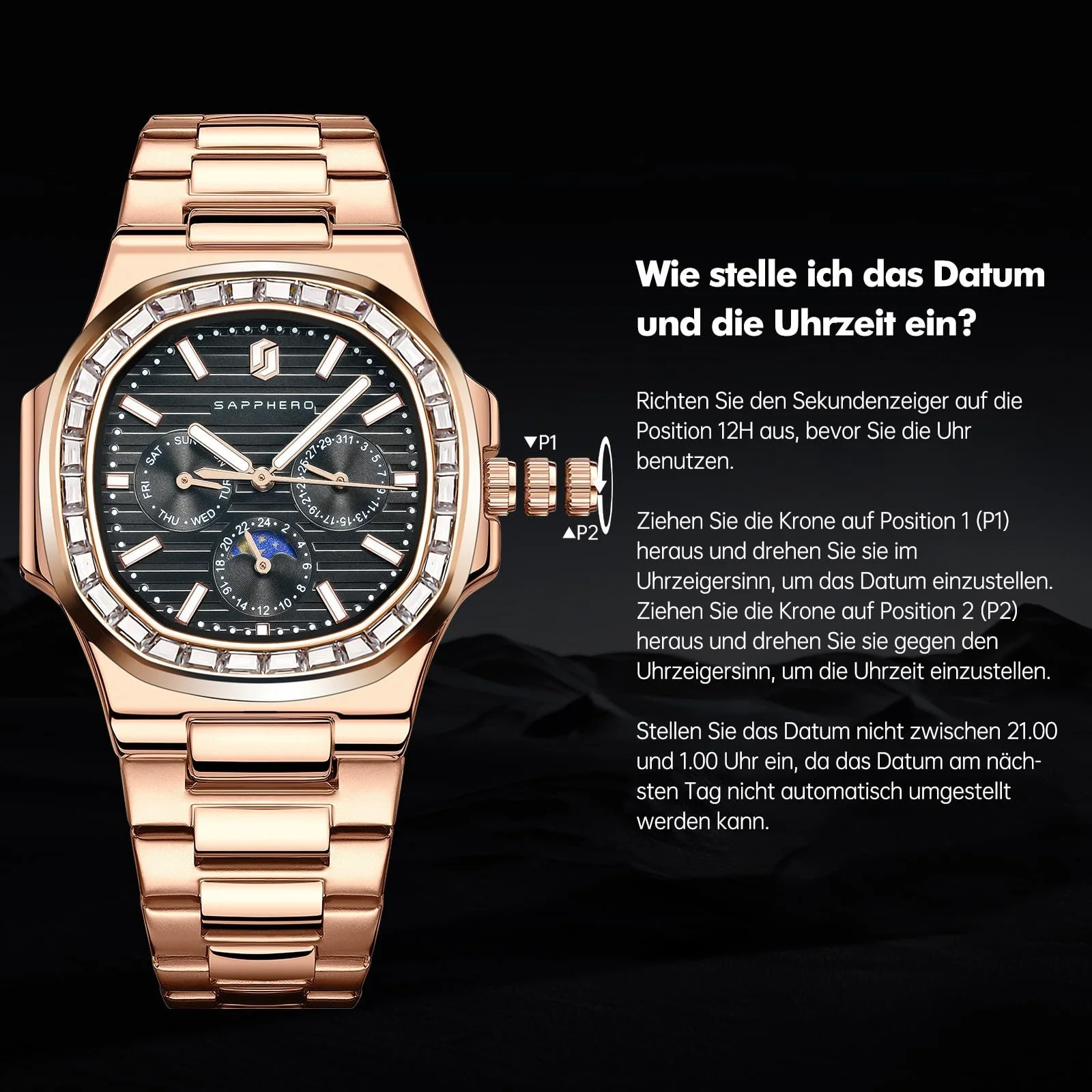 Часы SAPPHERO Мужской Силиконовый Ремешок Водонепроницаемый 5ATM Японский Кварцевый Механизм Нержавеющая Сталь Дата Спортивный Повседневный Деловой, фото №7 Часы SAPPHERO Мужской Силиконовый Ремешок Водонепроницаемый 5ATM Японский Кварцевый Механизм Нержавеющая Сталь Дата Спортивный Повседневный Деловой, фото №7