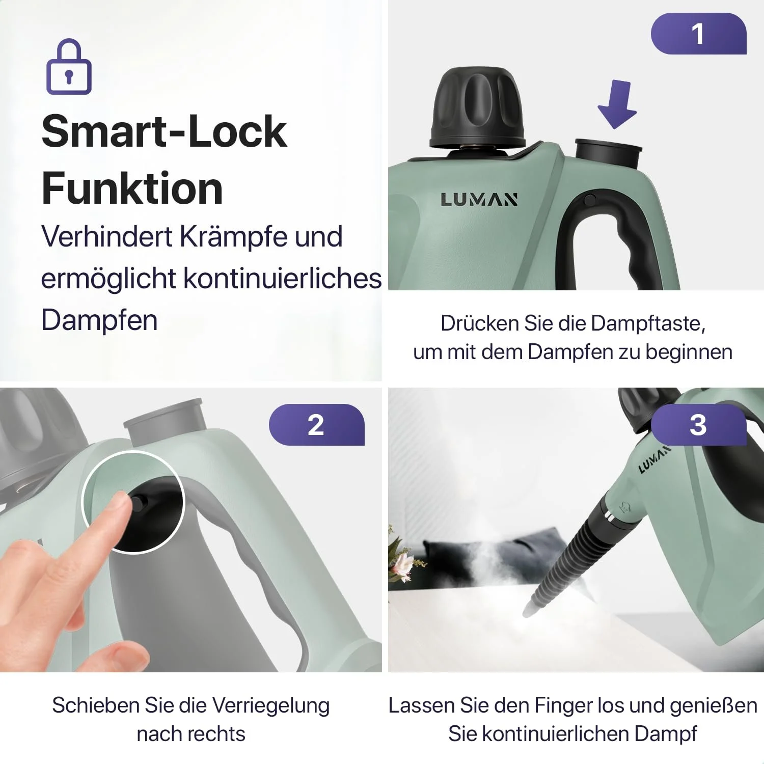 Пароочисник LUMAN C3 16-в-1 1050 Вт 450 мл, фото №3 Пароочисник LUMAN C3 16-в-1 1050 Вт 450 мл, фото №3