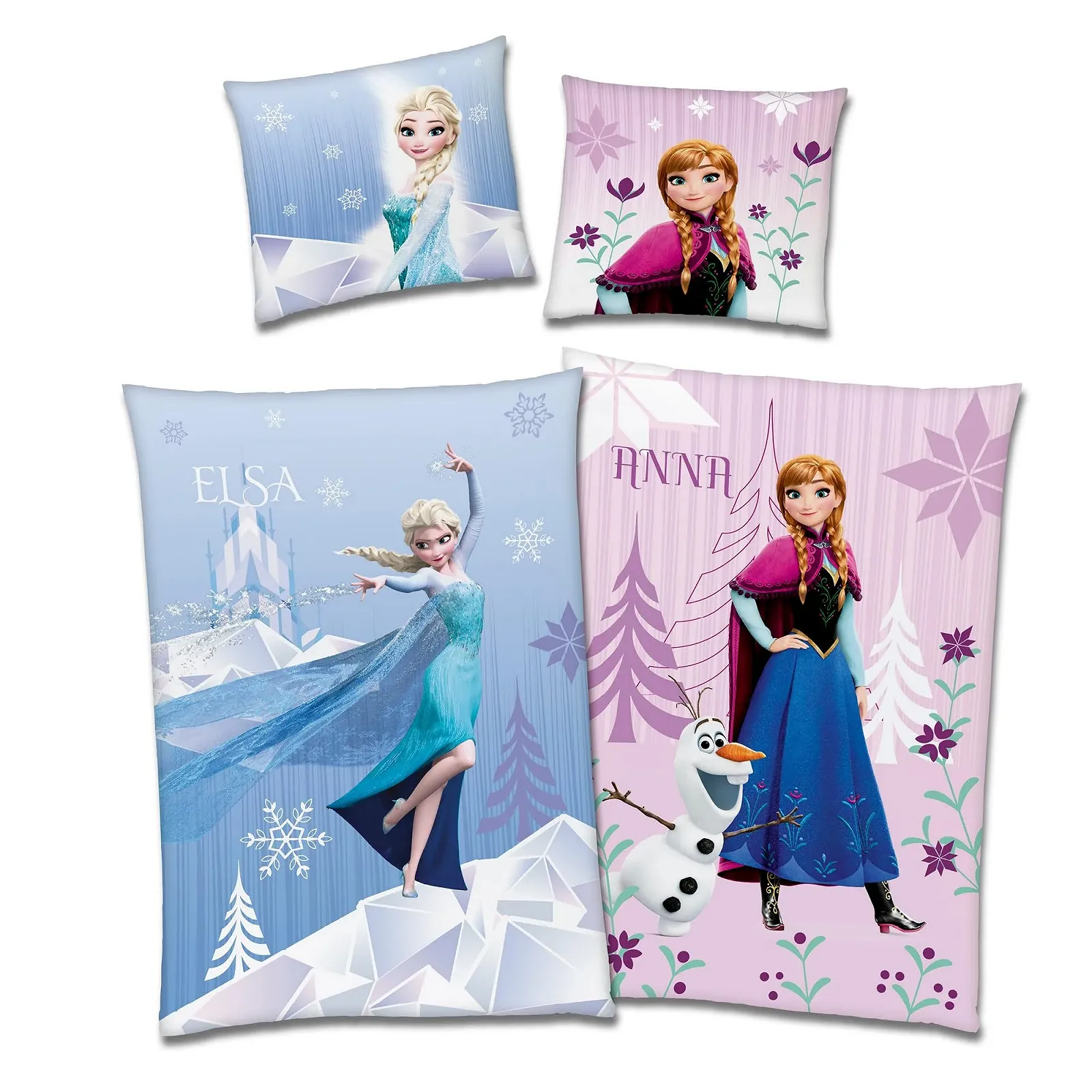 Постельное белье Детское Disney Frozen 135 x 200 см, 80 x 80 см, Зима, Анна и Эльза, 100% Хлопок, Фланель, Молния, фото №8