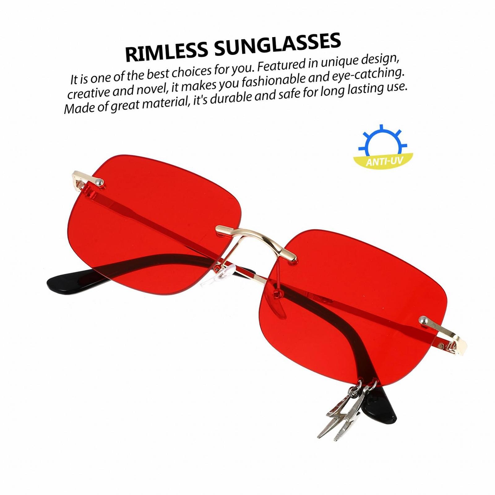 Сонцезахисні окуляри LIFKOME 2 шт, без оправи, тоновані, червоні, фото №3