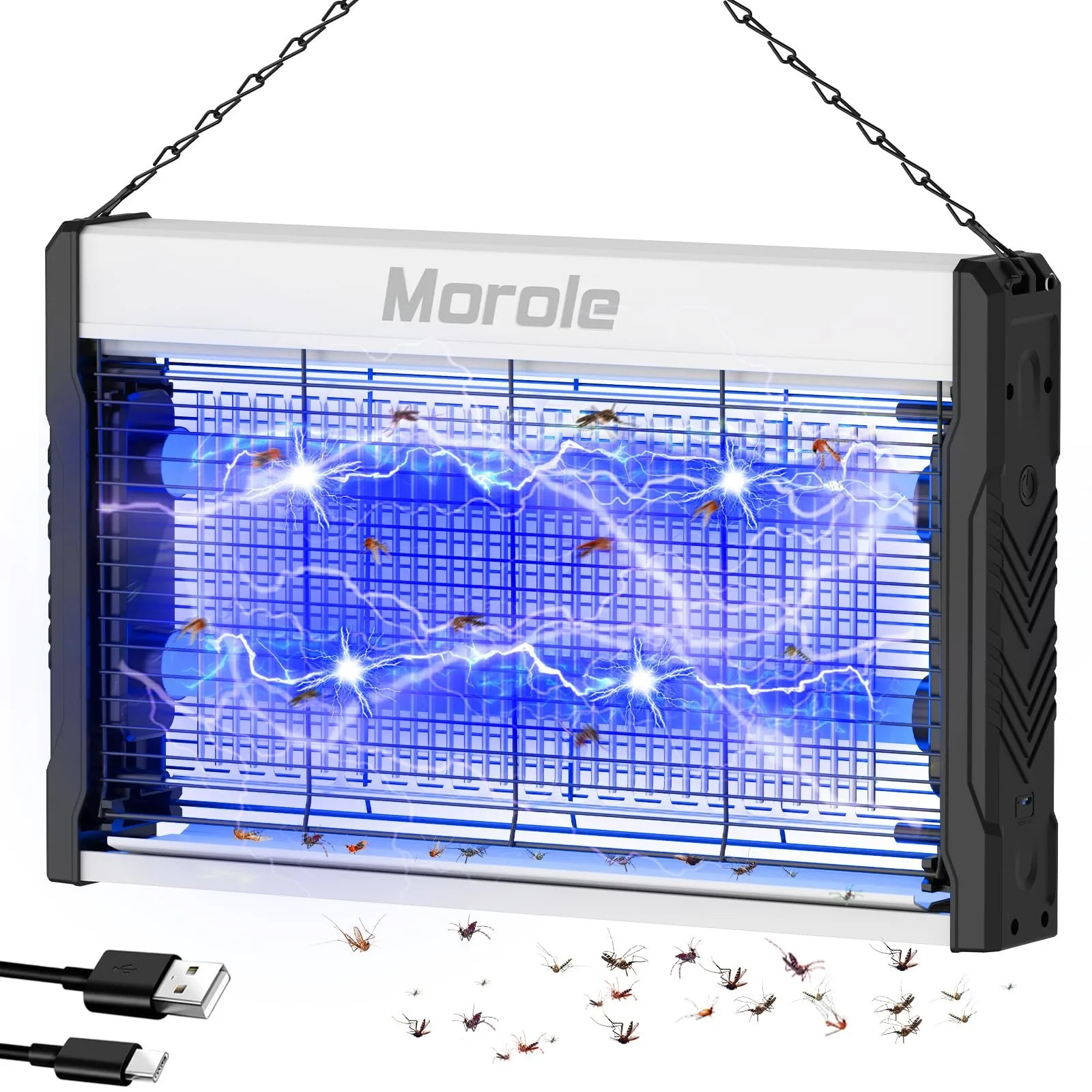 Електричний знищувач комах USB Type-C 3200 V настінний, фото №1