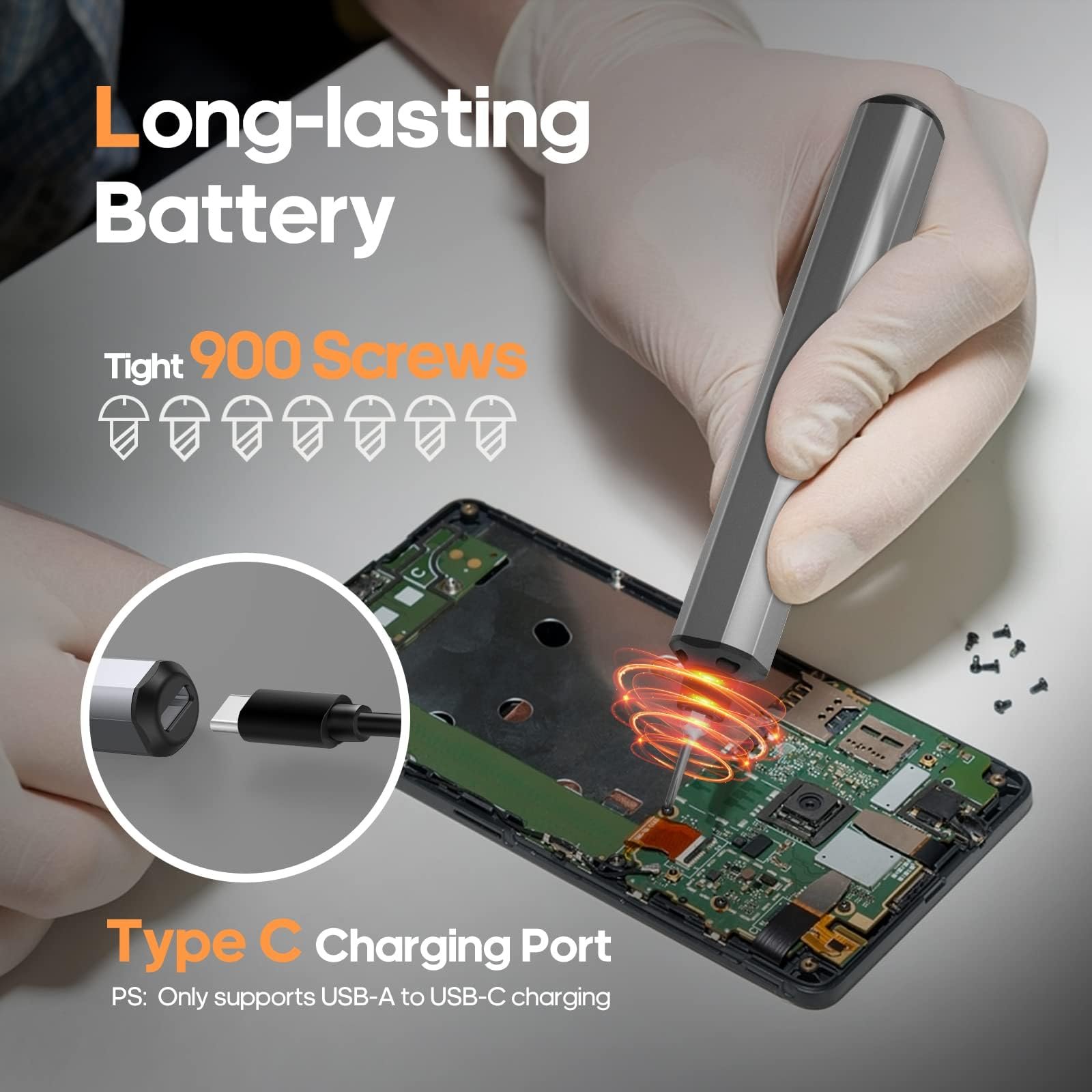 Викрутка електрична ARROWMAX SES MINI PLUS 102 в 1 Precision з 96 магнітними насадками, сірий, фото №5