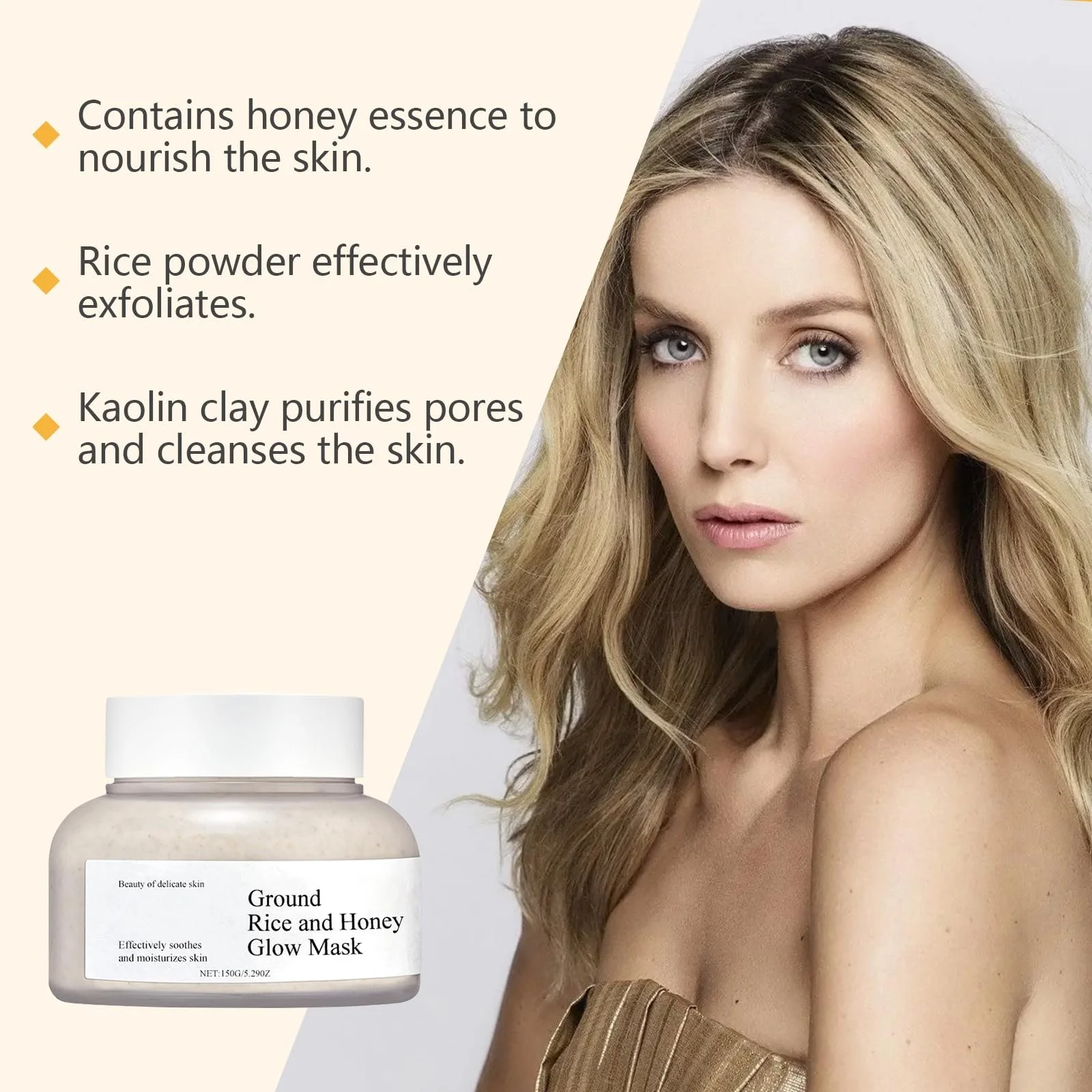 Маска для обличчя Рисова Краса, Рисова та Медова для Всіх Типів Шкіри, 150 г, фото №4 Маска для обличчя Рисова Краса, Рисова та Медова для Всіх Типів Шкіри, 150 г, фото №4