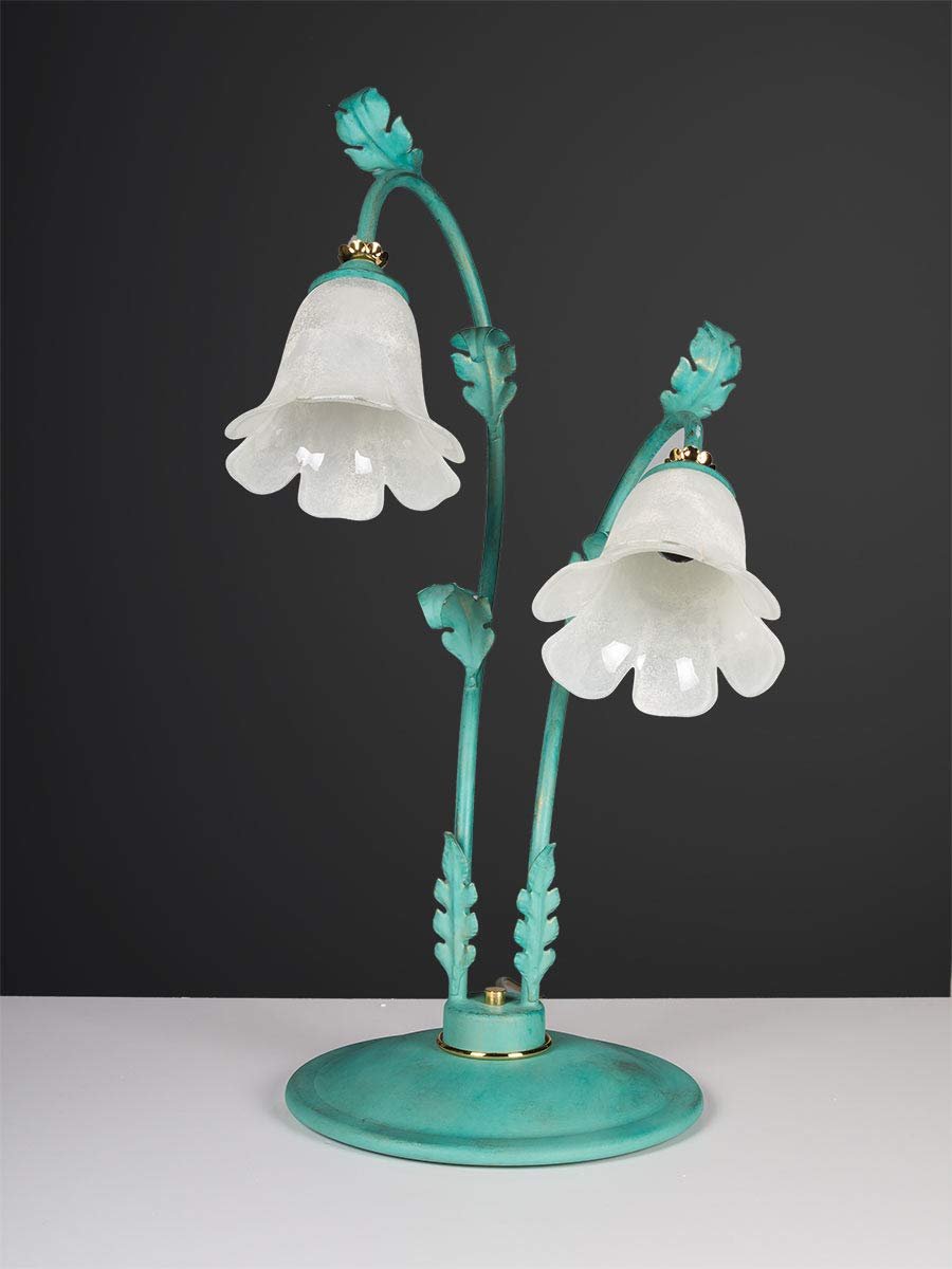 Настільна лампа Helios Large Florentine 454037 2 x E14 Антична Зелена Патина, фото №3