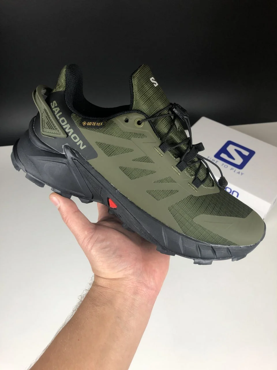 Чоловічі термо кросівки Salomon Supercross 4 Gore-tex хакі, фото №6 Чоловічі термо кросівки Salomon Supercross 4 Gore-tex хакі, фото №6