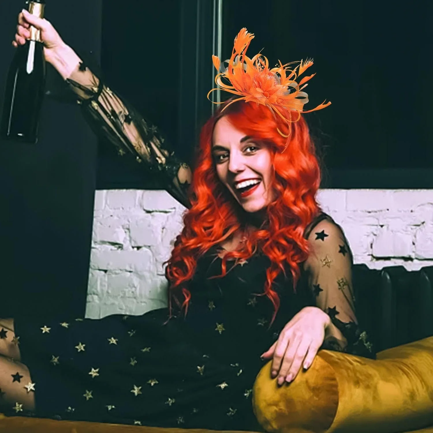 Обруч пір'яний Помаранчевий, фото №5