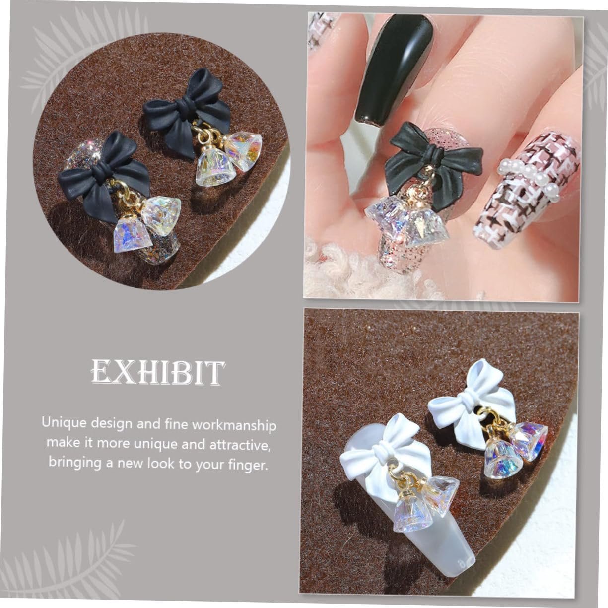 Прикраса для нігтів Бантики 6шт Тривимірні прикраси для нігтів, фото №8