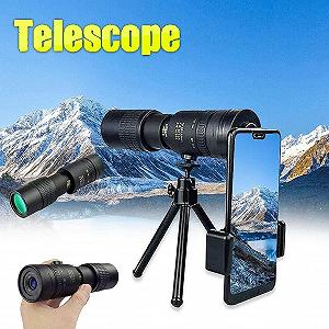 Монокулярный телескоп 4K 10-300x40 мм Водонепроницаемый для взрослых с держателем для смартфона и штативом для наблюдения за птицами походов концертов synthetic.ua - Фото 1