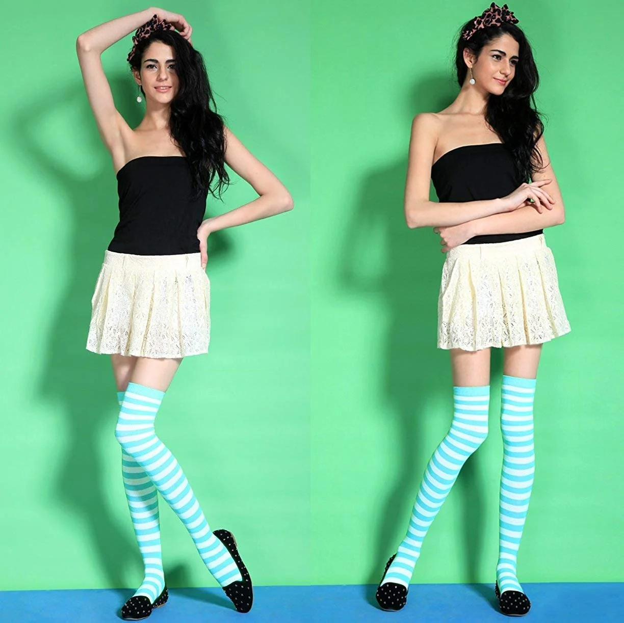 Гольфы DRESHOW Overknee, 3 пары, длинные полосатые носки, вязаные спортивные носки для школьников, фото №3 Гольфы DRESHOW Overknee, 3 пары, длинные полосатые носки, вязаные спортивные носки для школьников, фото №3