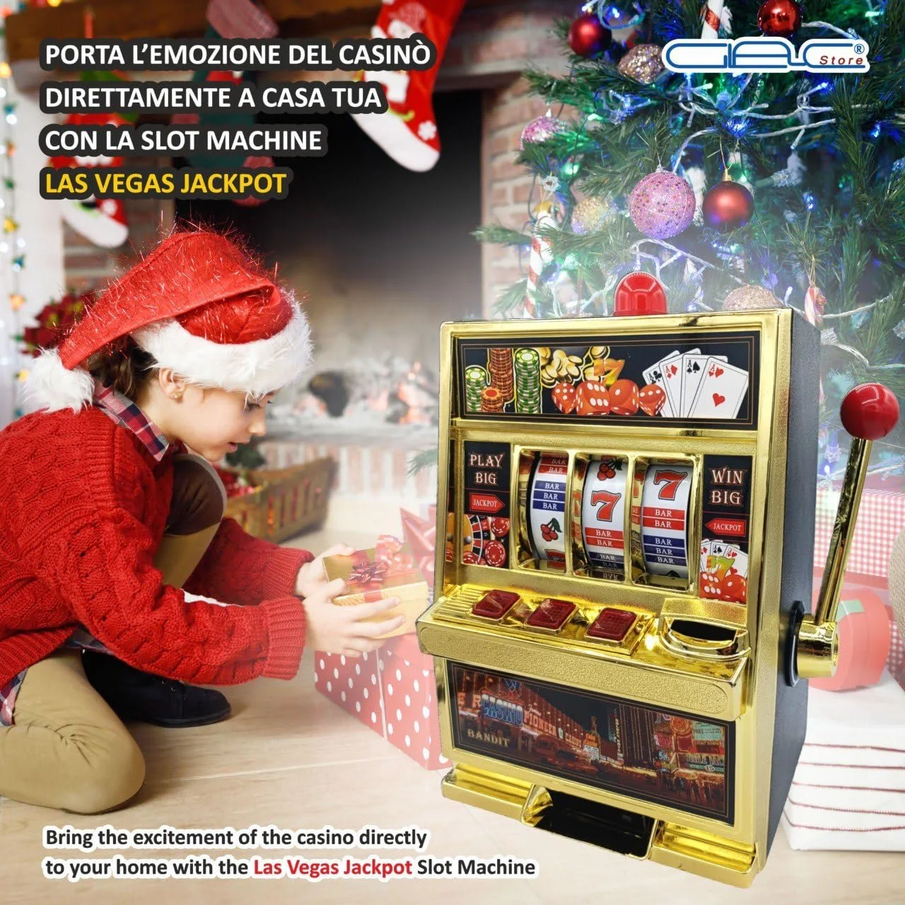 Скарбничка Slot Machine Las Vegas з підсвічуванням Jackpot, фото №5