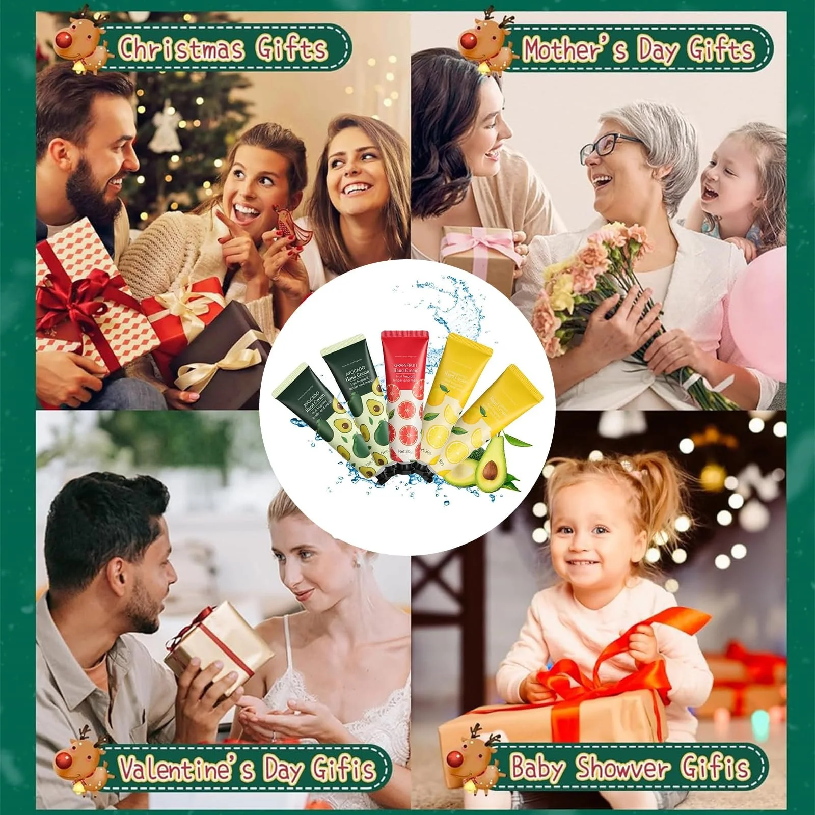 Набір міні-кремів для рук Christmas, подарунковий набір, 5 шт, фото №7