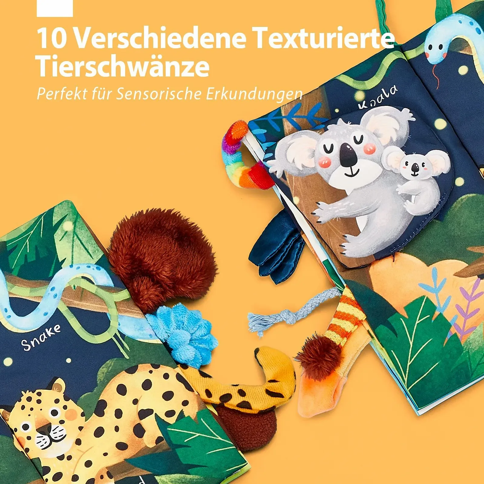 Тканинна іграшка hahaland Книжка для малюків від 0 3 6 місяців, Тканинні 3D книжки з картинками, фото №5