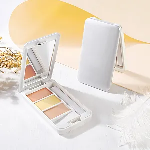 Консилер Палетка триколірного консилера для покращення та освітлення, м'яка зволожуюча пудра 02 1шт synthetic.ua - Фото 1