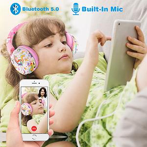 Навушники JYPS Bluetooth для дітей Єдиноріг з кабелем з мікрофоном для дівчаток synthetic.ua - Фото 1
