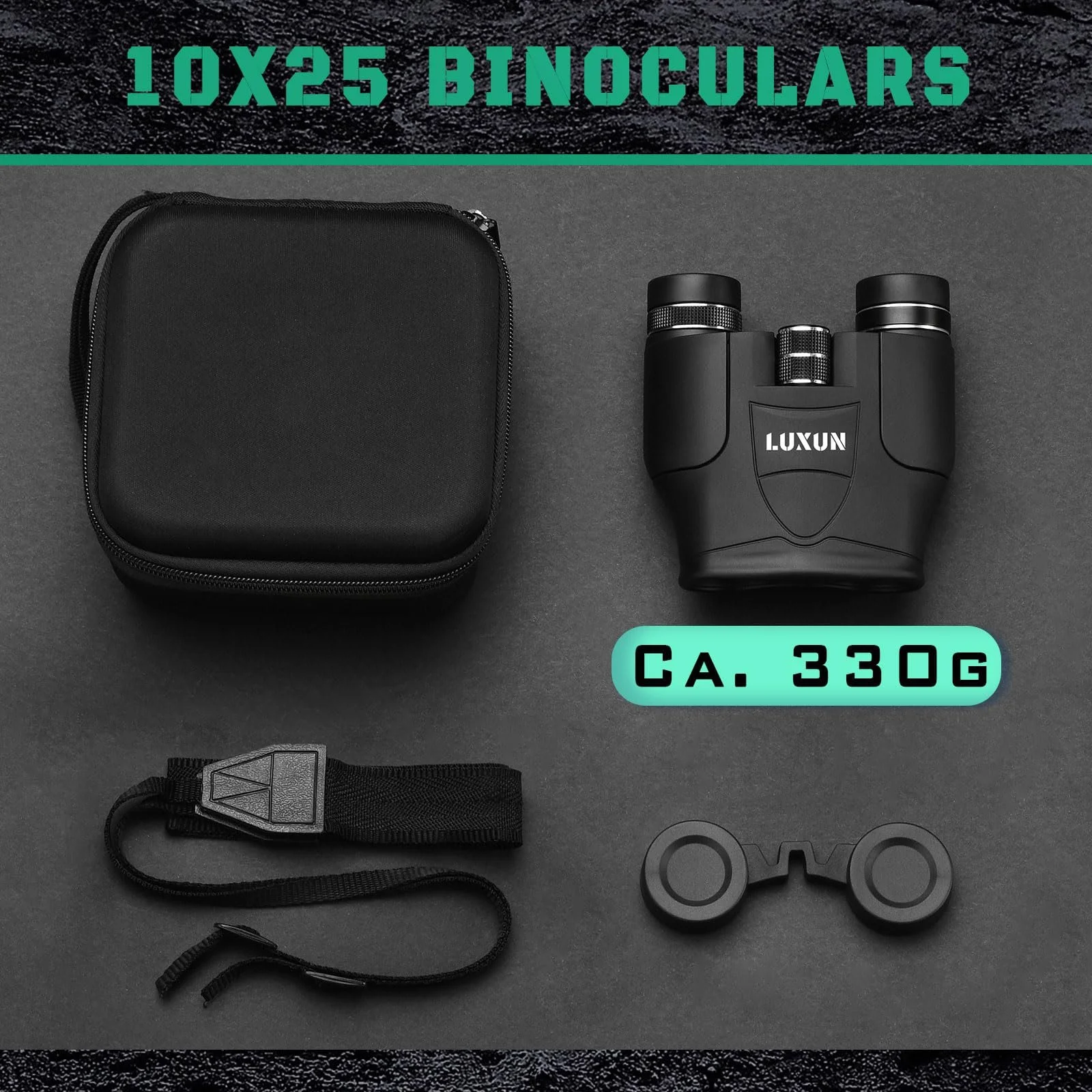 Бінокль LUXUN 10x25 BAK4 Чорний, фото №5