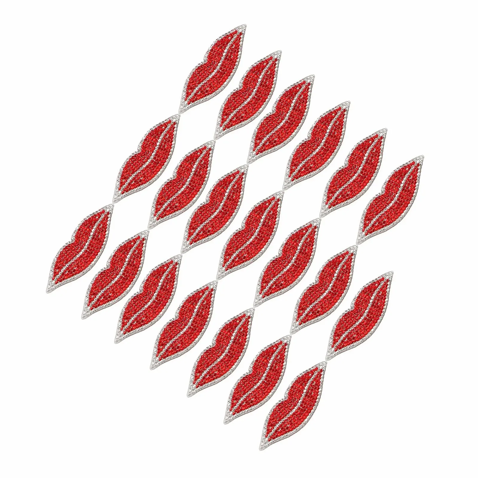 Стразы Красные Губы Смола Кристалл Горячий Бриллиант Узор для украшения одежды - Набор 20 штук, фото №5