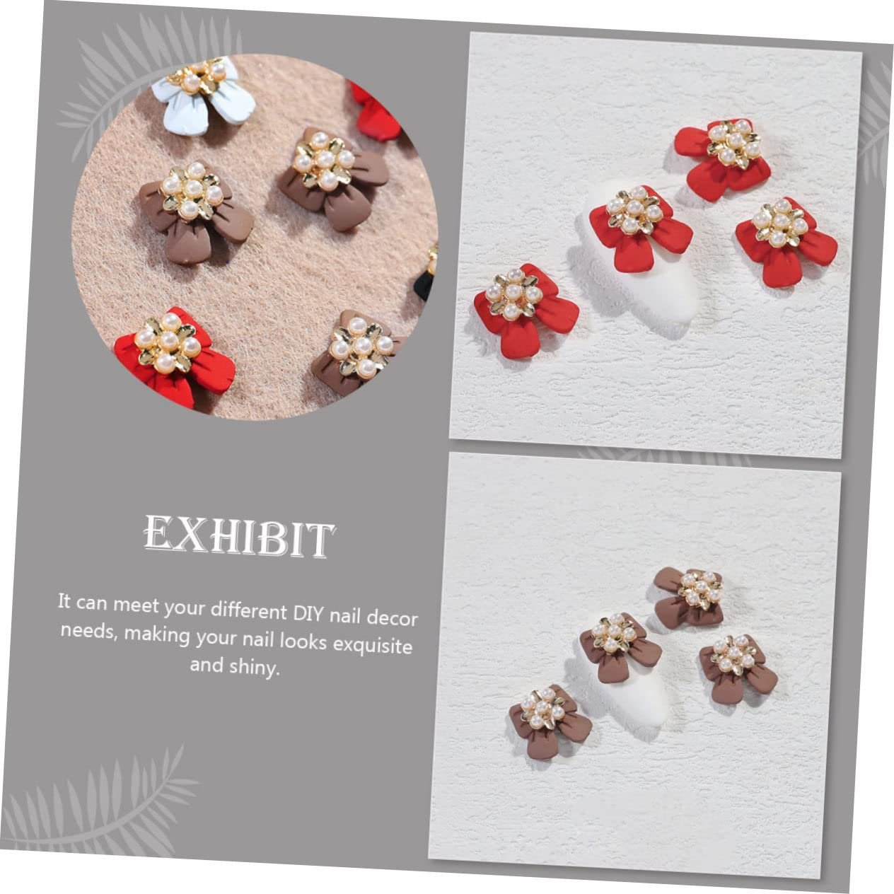 Прикраси у формі бантика Beavorty, блискітки для манікюру, конфетті, перлинні дизайни, кристали, 3D-шарми зі сплаву, фото №9